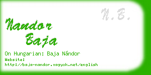 nandor baja business card