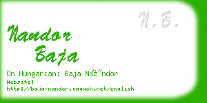 nandor baja business card